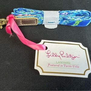 Lilly Pulitzer Lanyard Colorful Floral  Turtle Villa Key Holder New With Tag